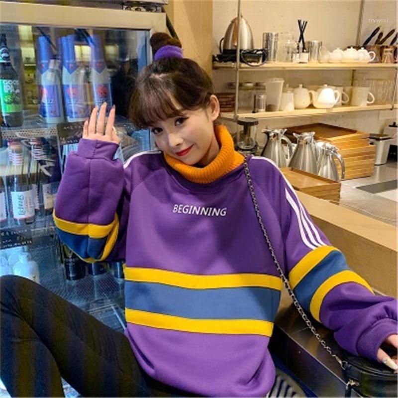 Hoodie Sweatshirt Women Oversize Tops Winter Women's Fashion Style Plus Velvet Turtleneck Stitching Letter Pullover Hoodies & Sweatshirts, S2 
Hoodie Sweatshirt Women Oversize Tops Winter Women's Fashion Style Plus Velvet Turtleneck Stitching Letter Pullover Hoodies & Sweatshirts, S2