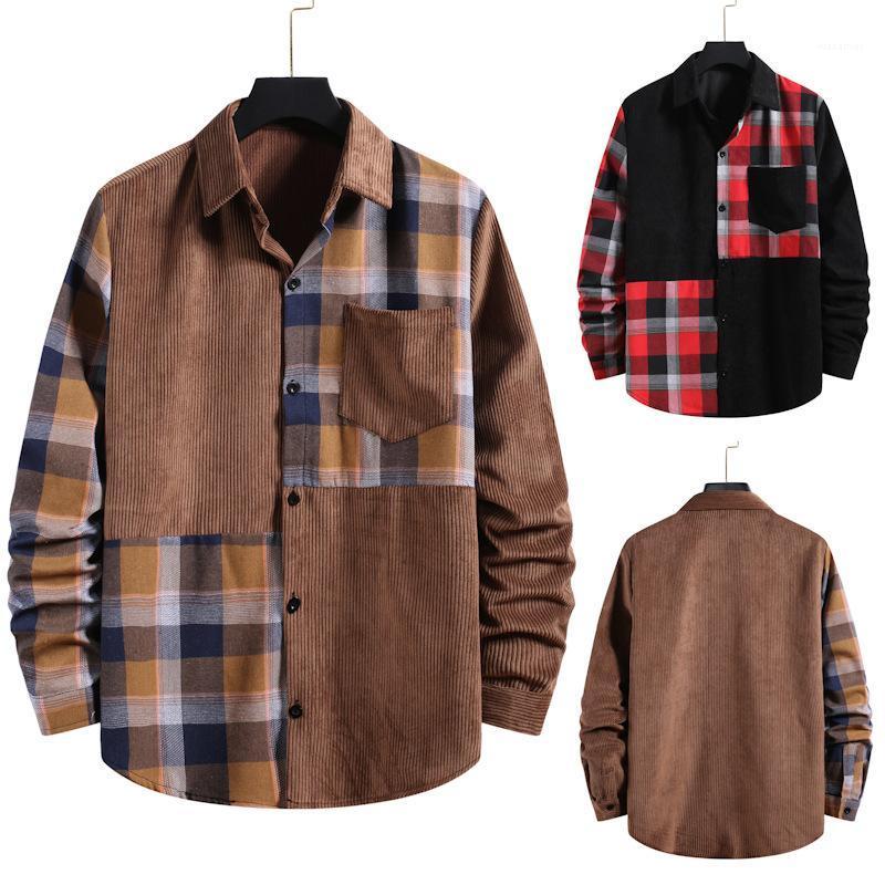 Corduroy Patchwork Men' Flannel Plaid Shirts Japanese Fashion Mens Retro Loose Long Sleeve Spring Clothing Casual, As photo
Corduroy Patchwork Men' Flannel Plaid Shirts Japanese Fashion Mens Retro Loose Long Sleeve Spring Clothing Casual, As photo