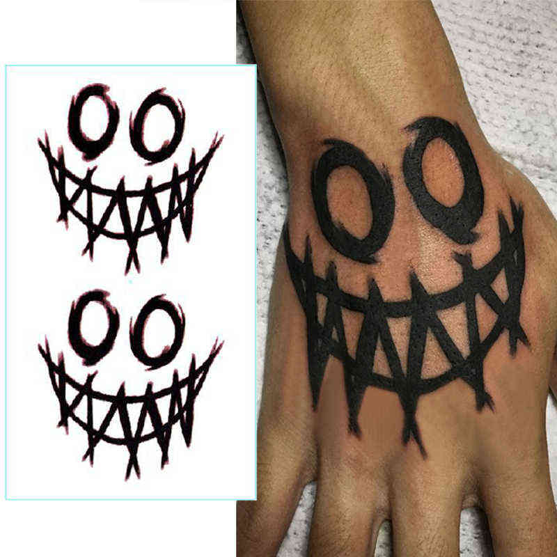 NXY Temporary Tattoo 1pcs Black Stickers Waterproof Long Lasting Rose Clown Body Art s Unisex Water Transfer Arm Finger Tatoo 0330