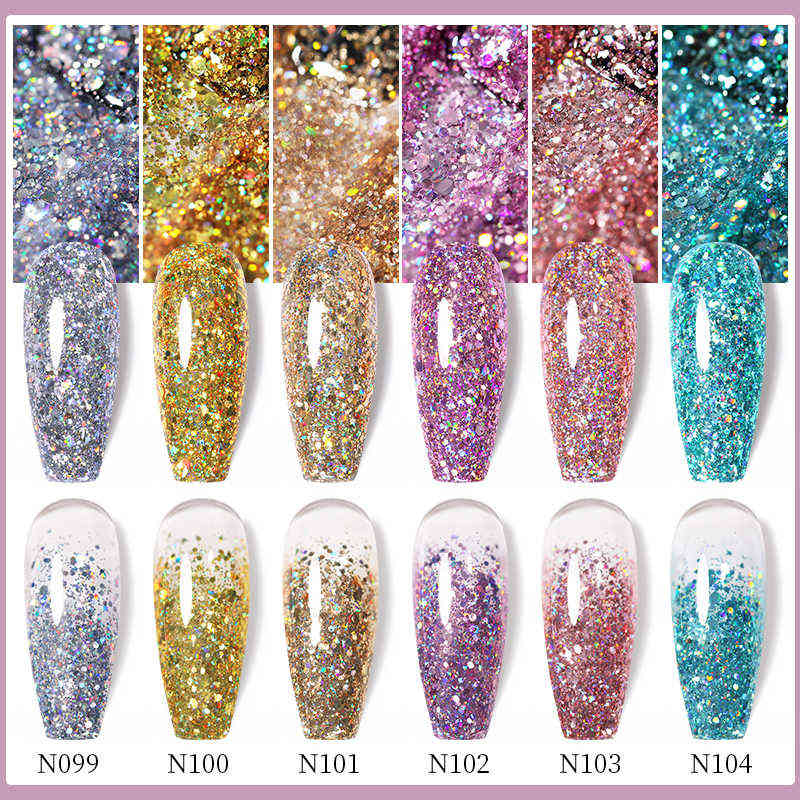 NXY Nail Gel 7 5ml Silver Glitter Sequins Uv Polish Semi Permanent Soak Off Led Manicure Art Hybrid Varnish 0328