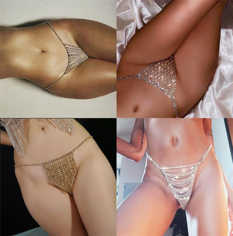 Women's Panties European And American Sexy Waist Chain T-Back Women's Bikini-Style Rhinestone Tassel Light Diamond Underwear Body Chains, Style 9 silver
Women's Panties European And American Sexy Waist Chain T-Back Women's Bikini-Style Rhinestone Tassel Light Diamond Underwear Body Chains, Style 9 silver