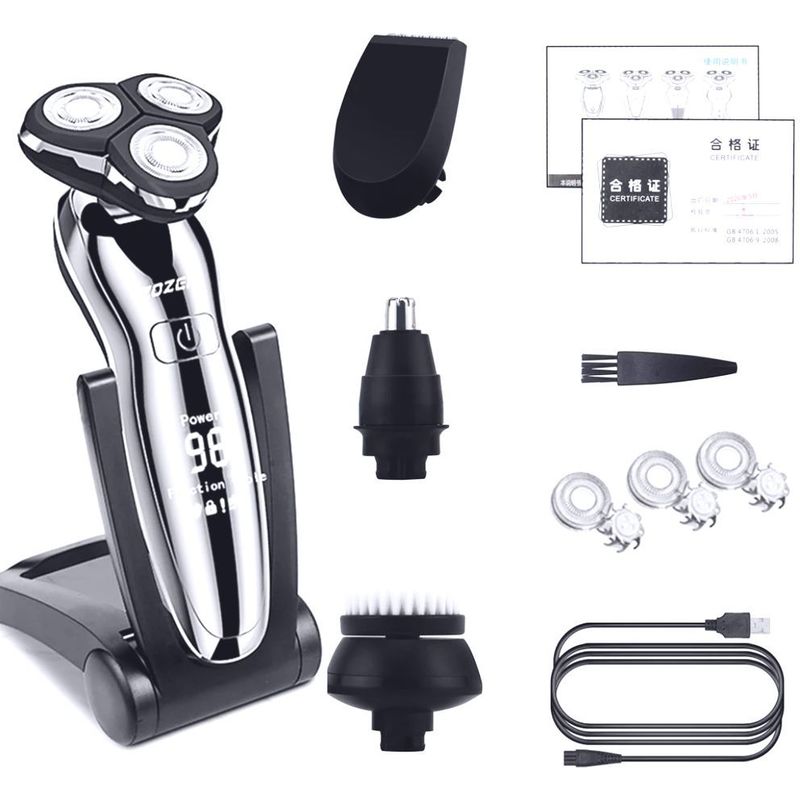 ZOZEN Men's Electric Shaver,Electric Shaver For Men,Beard and Mustache Trimmer,Washable and USB Charging Shaving Machine 220322