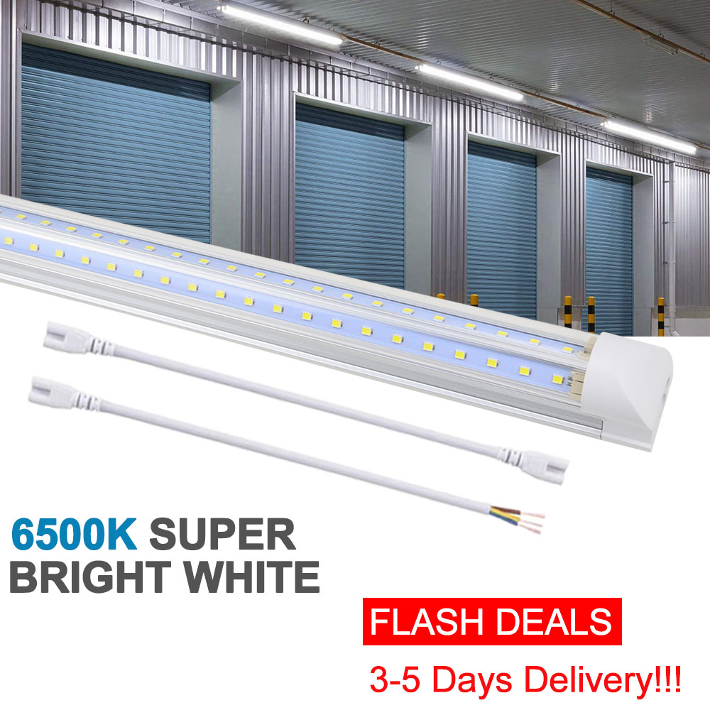 8FT LED Shop Light Fixtures, 8 Foot T8 LED Tubes Lights Fixture - 100W 10000LM, 6500K (Super Bright White), for Garage Warehouse, V Shape, High Output
8FT LED Shop Light Fixtures, 8 Foot T8 LED Tubes Lights Fixture - 100W 10000LM, 6500K (Super Bright White), for Garage Warehouse, V Shape, High Output