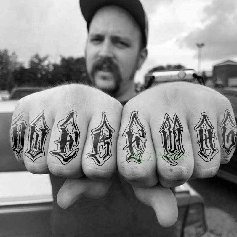 NXY Temporary Tattoo Waterproof Sticker Hip Hop Style Letter Fake Tatto Flash Tatoo Hand Foot Shoulder Tatouage for Girl Men Women 0330