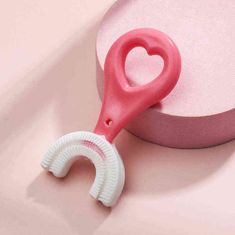 Toothbrush Children Toothbrush for Baby 360 Degrees u Shaped Silicone Tooth Brush Cartoon Kids Dental Oral Care Training Toothbrushes 0511