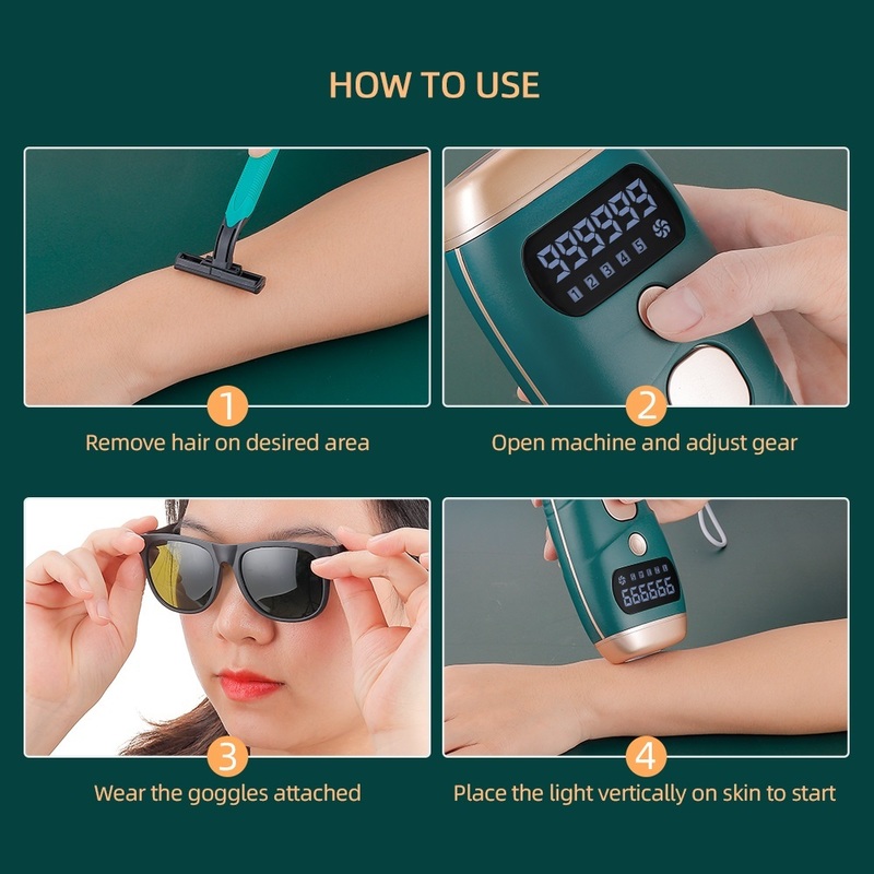 990000 Flash IPL Laser Hair Removal Machine Quartz Lamp Pon Permanent Device 5 Levels Auto Body Hair Trimmer Epilator 220323