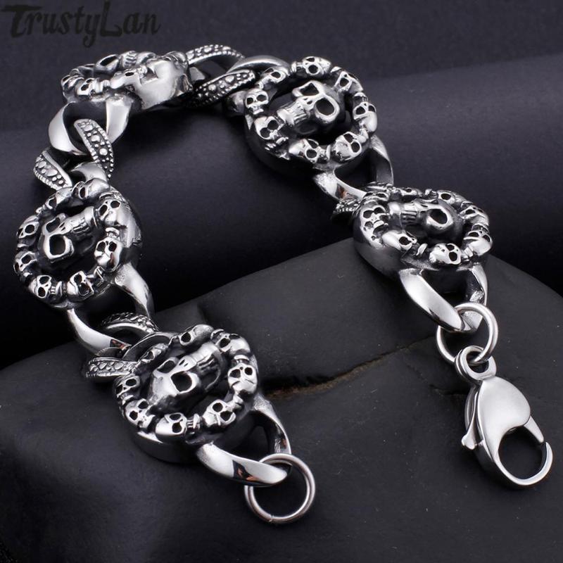 Link Chain Steampunk Man Bracelet For Men Gothic Men's On Hand Jewellery Accessories Stainless Steel Wrist HalloweenLink LinkLink
Link Chain Steampunk Man Bracelet For Men Gothic Men's On Hand Jewellery Accessories Stainless Steel Wrist HalloweenLink LinkLink
