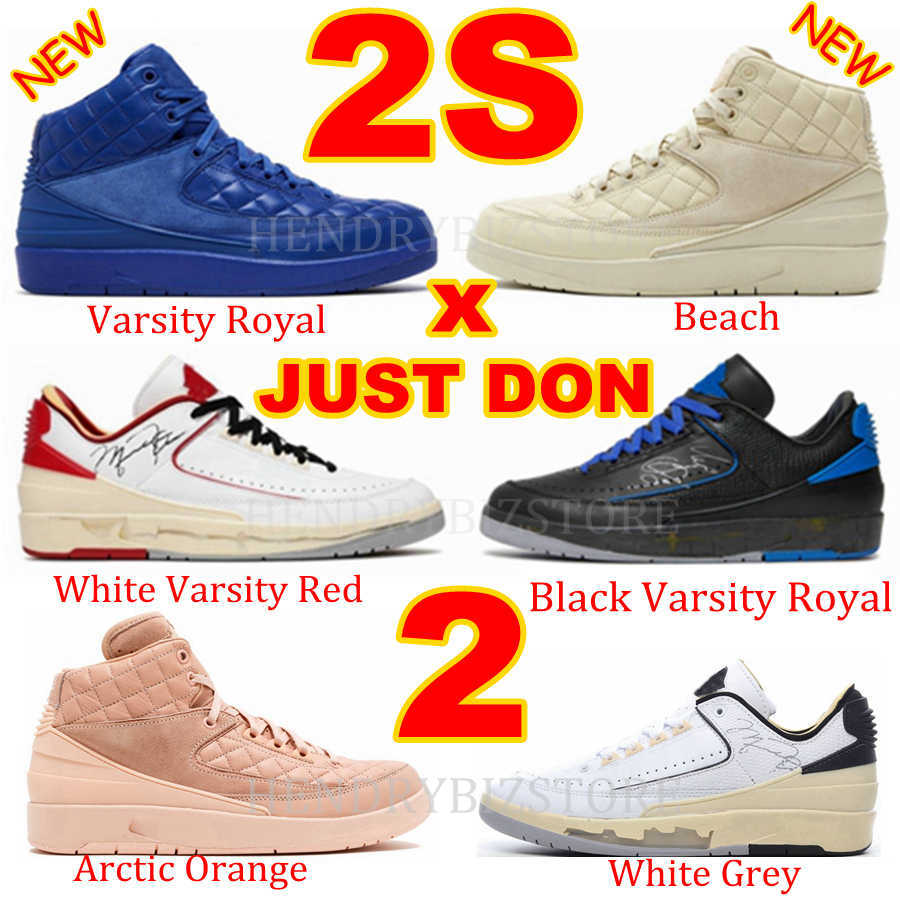 2022 2s High Just Don Mens Beach Arctic Orange Basketball Shoes Black Varsity Royal 2 Low White Grey Varsitys Red Blue Blanc Noir Varsit