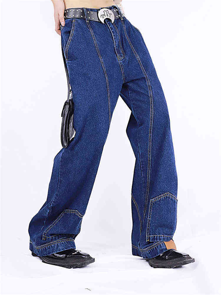 Reverse Wear Design Dark Blue Jeans Women's Spring And Autumn New Personality Style Thin Wide-leg Daddy Denim Trousers Female T220728
Reverse Wear Design Dark Blue Jeans Women's Spring And Autumn New Personality Style Thin Wide-leg Daddy Denim Trousers Female T220728