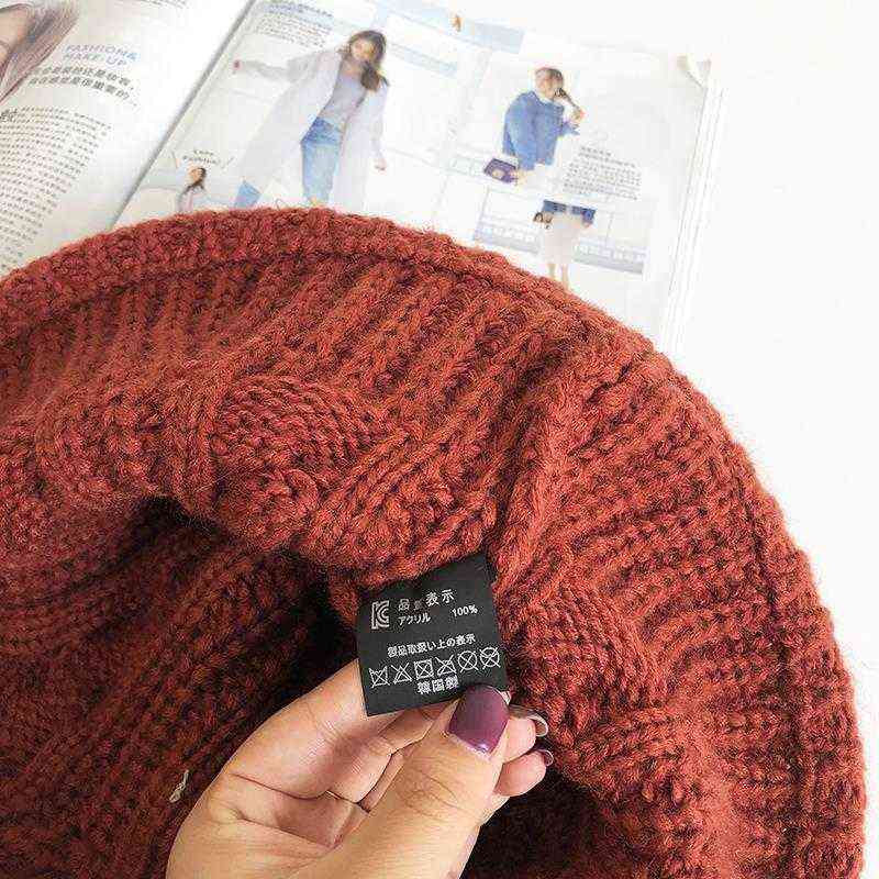 Bucket Hats Women Winter Thicken Knitting Warm Basin Caps Korean Style Students All-match Folding Solid New Womens Stylish Retro Y220406