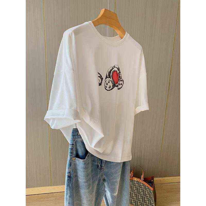 2022 Summer Cute Love Bear Print Off Shoulder Loose Short Sleeve Cotton T-shirt Women, Black bear
2022 Summer Cute Love Bear Print Off Shoulder Loose Short Sleeve Cotton T-shirt Women, Black bear