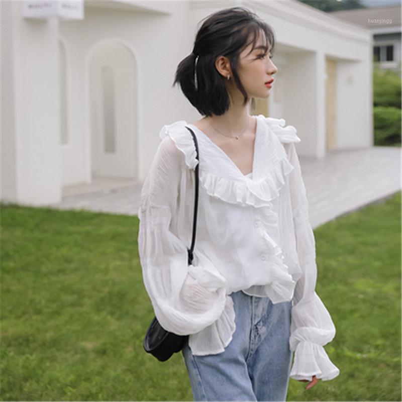 Arrivals Early Autumn White French Retro Blouse Shirt V-neck Long-sleeved Loose Tunic Casual Lady Pullovers Tops Women's Blouses & Shirts
Arrivals Early Autumn White French Retro Blouse Shirt V-neck Long-sleeved Loose Tunic Casual Lady Pullovers Tops Women's Blouses & Shirts