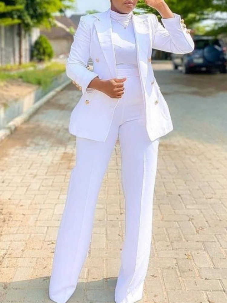 Business Women Blazer Sets 2 Piece Outfits Pink Jacket Wide Leg Pants Suit Elegant Fall Winter Formal Suits Party Office Clothes 220809