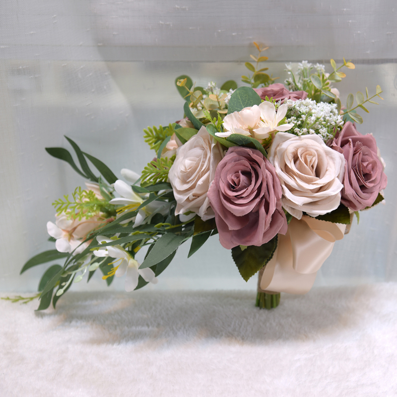 Mori Outdoor Style Bridal Holding Flowers Wedding Supplies Rose Water Drop Bouquet