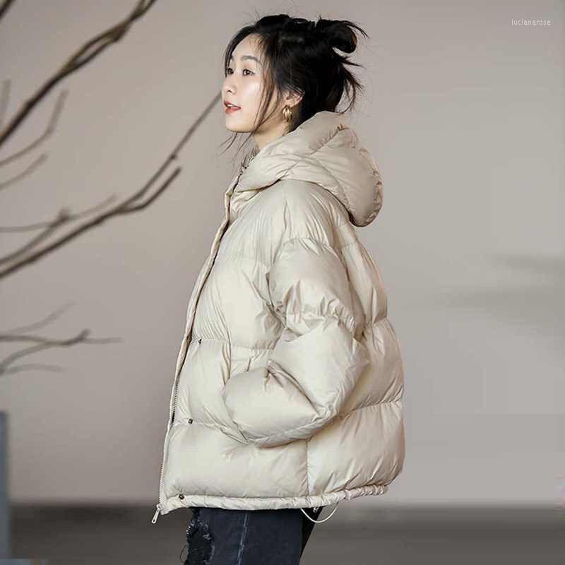 Women's Down & Parkas FTLZZ Winter Women Hooded Zipper Buttons Loose Jacket Thick Warm 90% White Duck Coat Casual Solid Color Snow Outwear L, Black
Women's Down & Parkas FTLZZ Winter Women Hooded Zipper Buttons Loose Jacket Thick Warm 90% White Duck Coat Casual Solid Color Snow Outwear L, Black