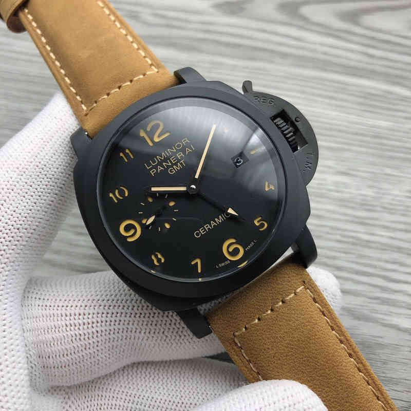 Panarai Men's Watch Automatic Mechanical Movement Fine Steel Case Mineral Mirror Leather Strap, Black
Panarai Men's Watch Automatic Mechanical Movement Fine Steel Case Mineral Mirror Leather Strap, Black
