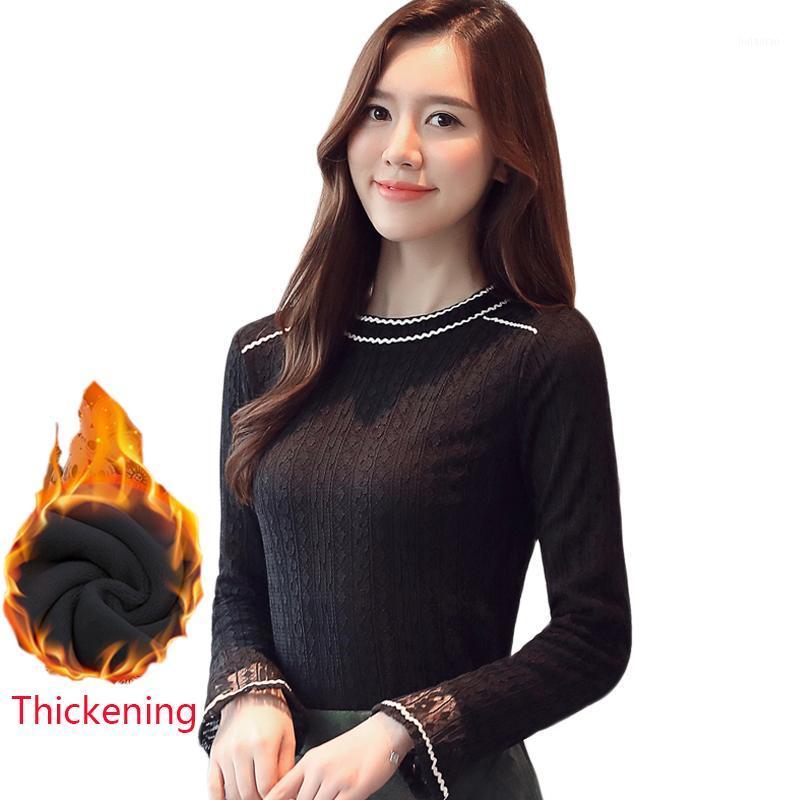 Women' Blouses & Shirts Korean Winter Lace Shirt Women Blouse Elegant Tops Trumpet Sleeve Velvet Long-sleeved Crochet Lady, Black
Women' Blouses & Shirts Korean Winter Lace Shirt Women Blouse Elegant Tops Trumpet Sleeve Velvet Long-sleeved Crochet Lady, Black