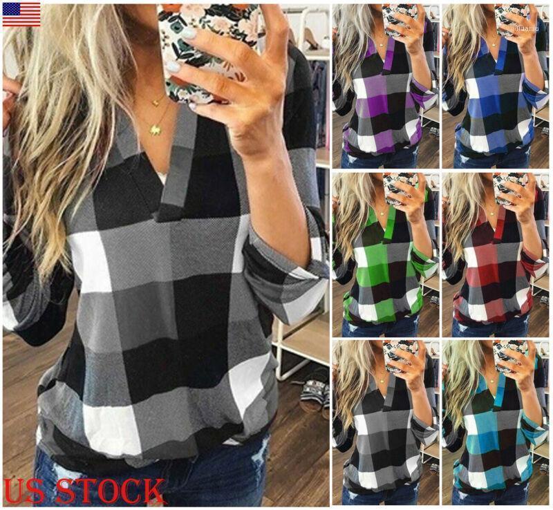 Autumn Fashion Women Roll Up Long Sleeve Sexy V-neck Plaid Blouse Loose Casual Daily Female Blouses Pullover S-3XL Women's & Shirts, Gray
Autumn Fashion Women Roll Up Long Sleeve Sexy V-neck Plaid Blouse Loose Casual Daily Female Blouses Pullover S-3XL Women's & Shirts, Gray