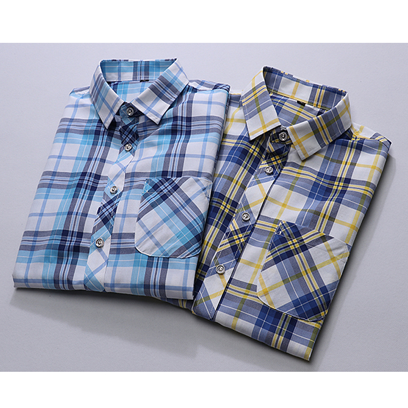 Plus Size M-7XL Summer Fashion Men's Shirt Slim Fit Men Short Sleeve Plaid s Mens Clothes Trend Casual Social 220322