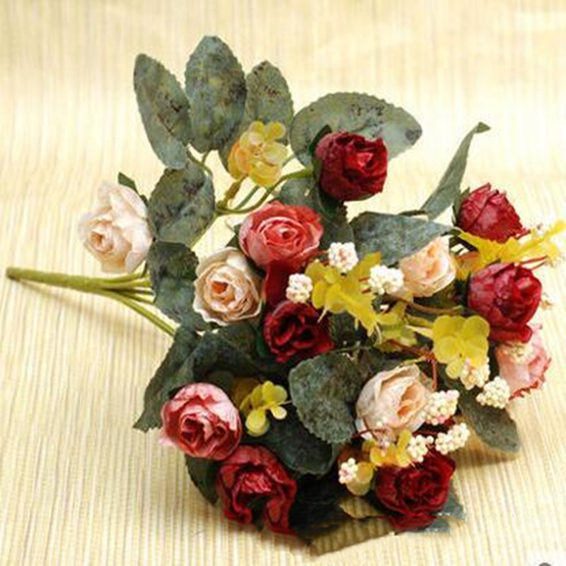 European Style 23 head Rose Silk Rose Flower Home Room Party Decoration Good Quality cheap price hot sell fast shipping