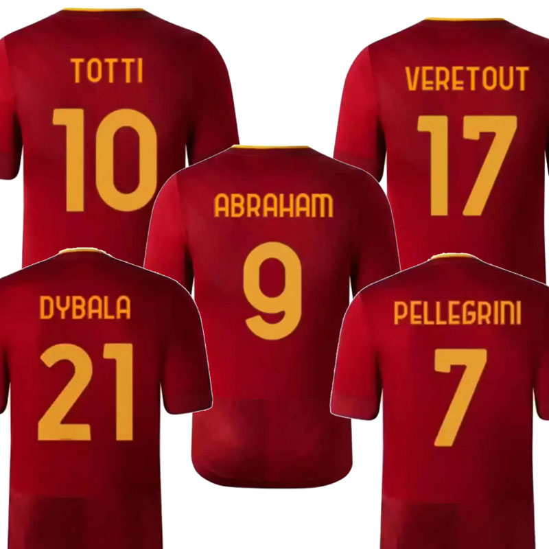 22 23 SOCCER JERSEYS ROMA home final Pastore Abraham 2022 2023 totti Zaniolo MANCINI KUMBULLA men kids kit FOOTBALL EL SHAARAWY Uniform DYBALA
22 23 SOCCER JERSEYS ROMA home final Pastore Abraham 2022 2023 totti Zaniolo MANCINI KUMBULLA men kids kit FOOTBALL EL SHAARAWY Uniform DYBALA