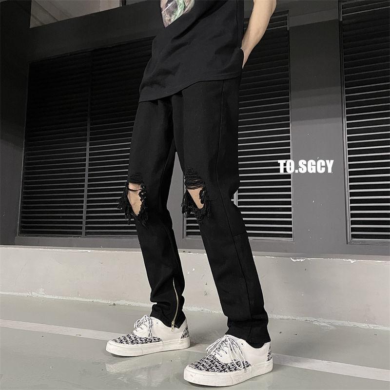 Men' Jeans Zipper Ripped Men Slim Fashion Casual Blue/Black Straight Streetwear Hip Hop Hole Denim Pants Mens TrousersMen
Men' Jeans Zipper Ripped Men Slim Fashion Casual Blue/Black Straight Streetwear Hip Hop Hole Denim Pants Mens TrousersMen