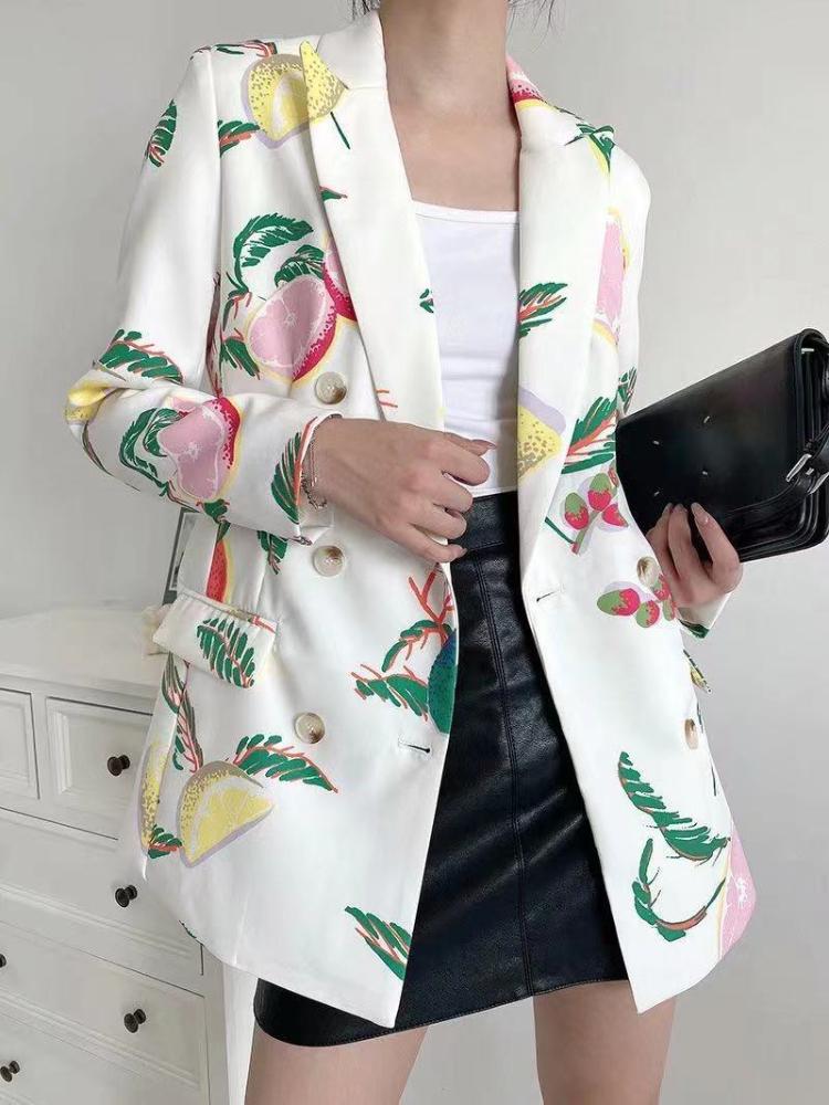 Women' Suits & Blazers Spring And Autumn Fresh Fruit Printing Small Suit Lady White Coat Jacket Woman Office Blazer Women CoatsWomen
Women' Suits & Blazers Spring And Autumn Fresh Fruit Printing Small Suit Lady White Coat Jacket Woman Office Blazer Women CoatsWomen