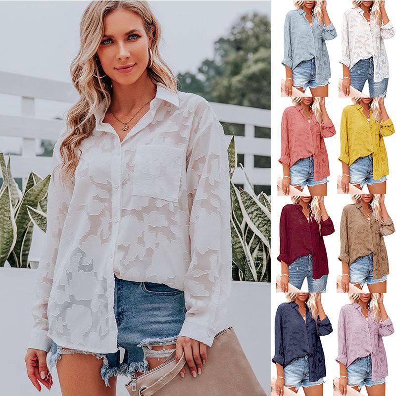 Women' Blouses & Shirts Autumn Women Blouse Fashion Casual Chiffon Lace Button Up Shirt V Neck Long Sleeve Hollow Out Tops Office Lady Loos, Brown
Women' Blouses & Shirts Autumn Women Blouse Fashion Casual Chiffon Lace Button Up Shirt V Neck Long Sleeve Hollow Out Tops Office Lady Loos, Brown