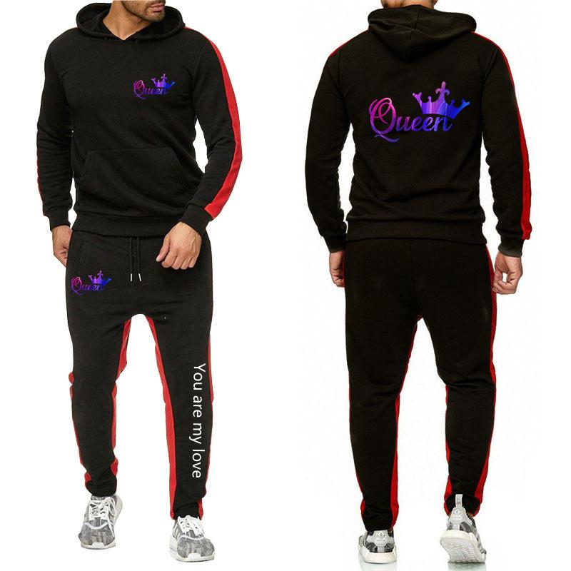 Men' Tracksuits 2022 Her King His Queen Lover Mens Couple Autumn Zipper Hoodie+Pants Pieces Casual Tracksuit Male Sportswear Suit
Men' Tracksuits 2022 Her King His Queen Lover Mens Couple Autumn Zipper Hoodie+Pants Pieces Casual Tracksuit Male Sportswear Suit