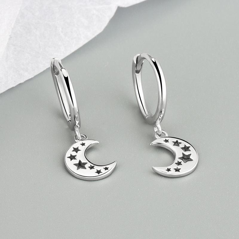 Hoop & Huggie Cute Hollow Star Moon Crescent Earrings For Women Fashion 925 Sterling Silver Jewelry Gold Earring Lady AccessoriesHoop
Hoop & Huggie Cute Hollow Star Moon Crescent Earrings For Women Fashion 925 Sterling Silver Jewelry Gold Earring Lady AccessoriesHoop