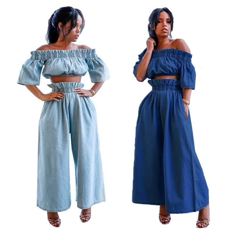 Women' Two Piece Pants Denim Set Women Tracksuit Summer Clothes Off Shoulder Crop Top Wide Leg Suit Casual Loose Women' Sets OutfitsWo, Wine red suit
Women' Two Piece Pants Denim Set Women Tracksuit Summer Clothes Off Shoulder Crop Top Wide Leg Suit Casual Loose Women' Sets OutfitsWo, Wine red suit