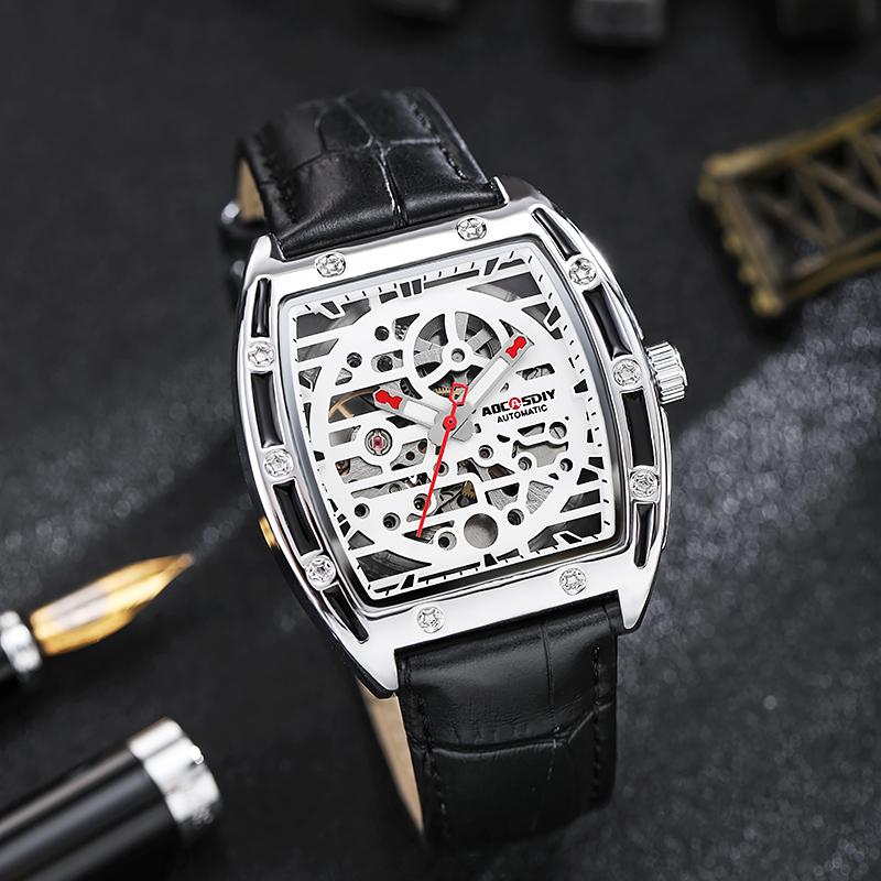 Wristwatches AOCASDIY Luxury Automatic Watches For Men Square Tourbillon Dial Waterproof Mechanical Fashion Casual MensWristwatches, Black
Wristwatches AOCASDIY Luxury Automatic Watches For Men Square Tourbillon Dial Waterproof Mechanical Fashion Casual MensWristwatches, Black