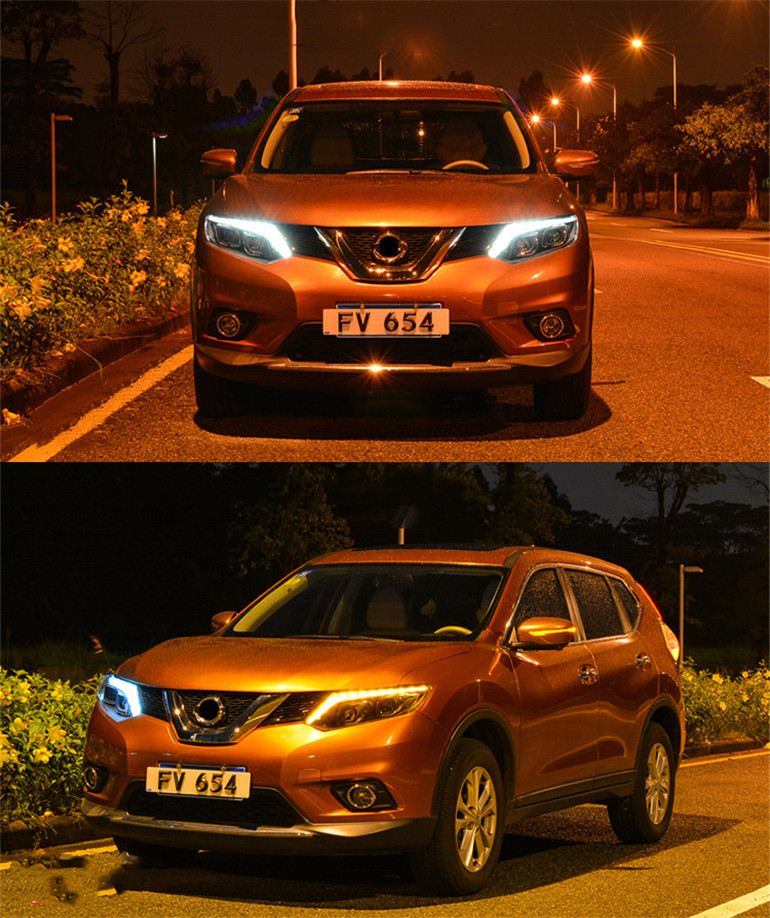 All LED Lights For Nissan X-trail LED Headlight 20 14-17 DRL Turn Signal High Beam Angel Eye Projector Lens