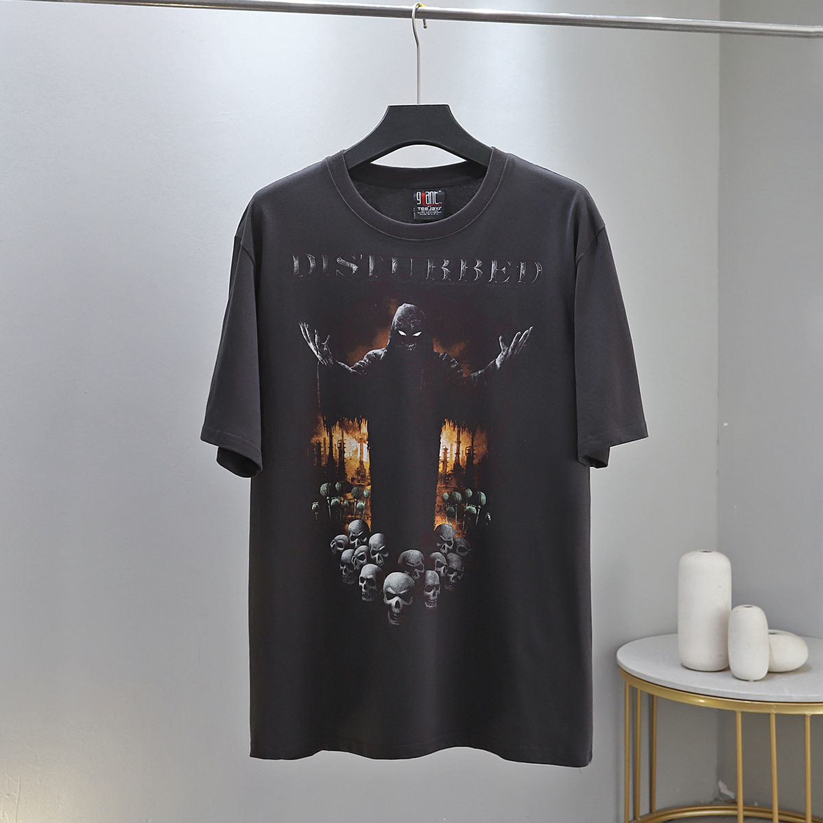 heavy weight washed cotton short sleeves Men's Plus Tees