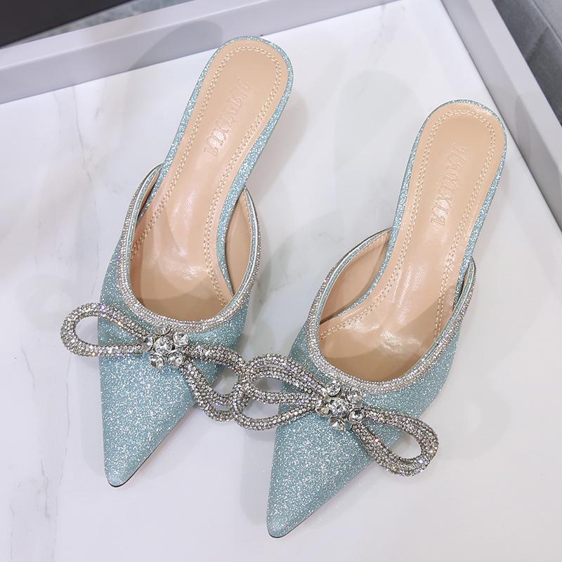 Sandals Glitter Rhinestones Thin Heel Slippers Women Sandal Female Bow-knot Satin Summer Lady Wedding Party Shoes For LadySandals, 2-purple
Sandals Glitter Rhinestones Thin Heel Slippers Women Sandal Female Bow-knot Satin Summer Lady Wedding Party Shoes For LadySandals, 2-purple