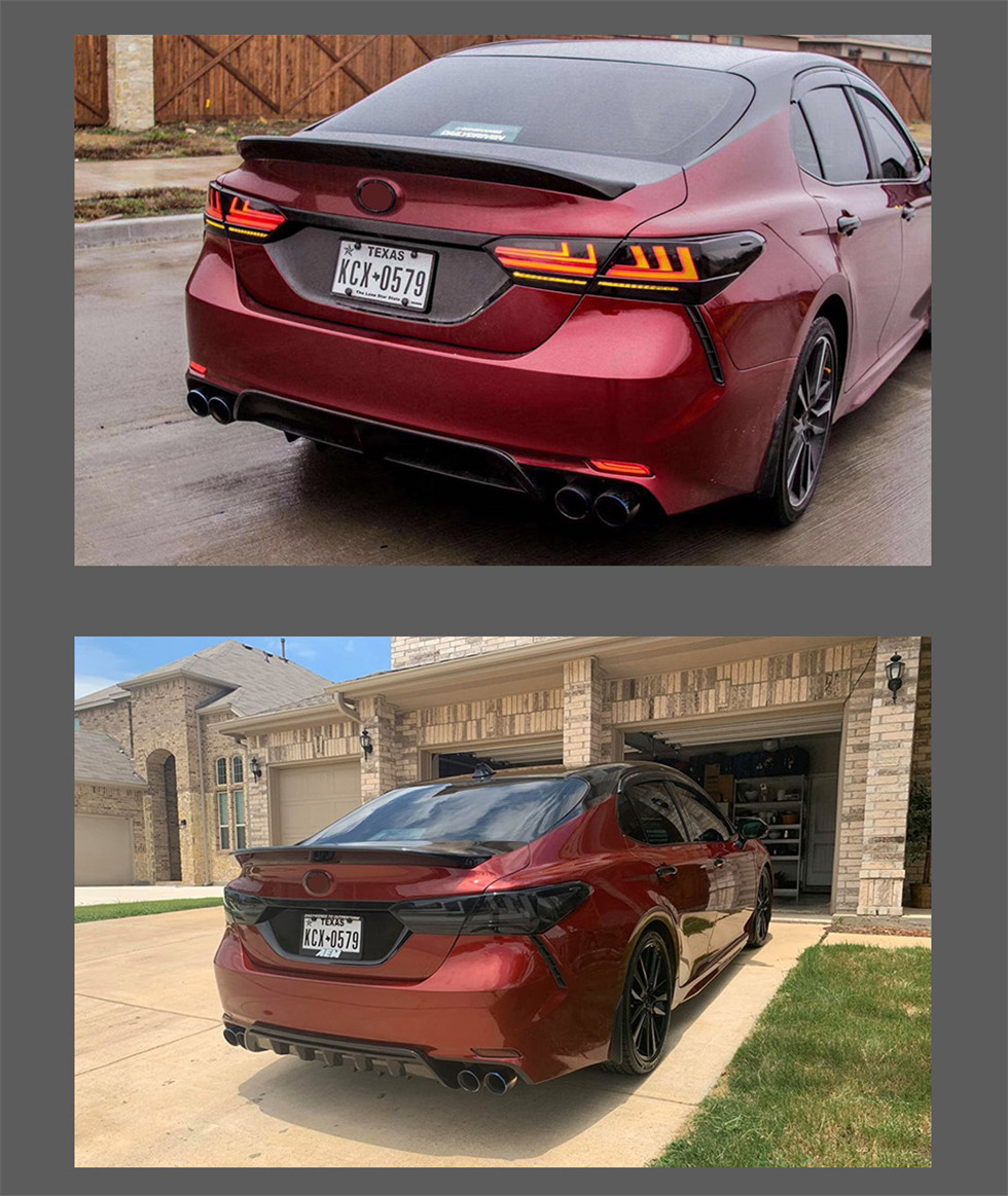 1 Pair Rear Lights For Camry LED Tail Light 18-21 Toyota Start Up Animation With Sequential Turn Signal Rear Lamp Assembly