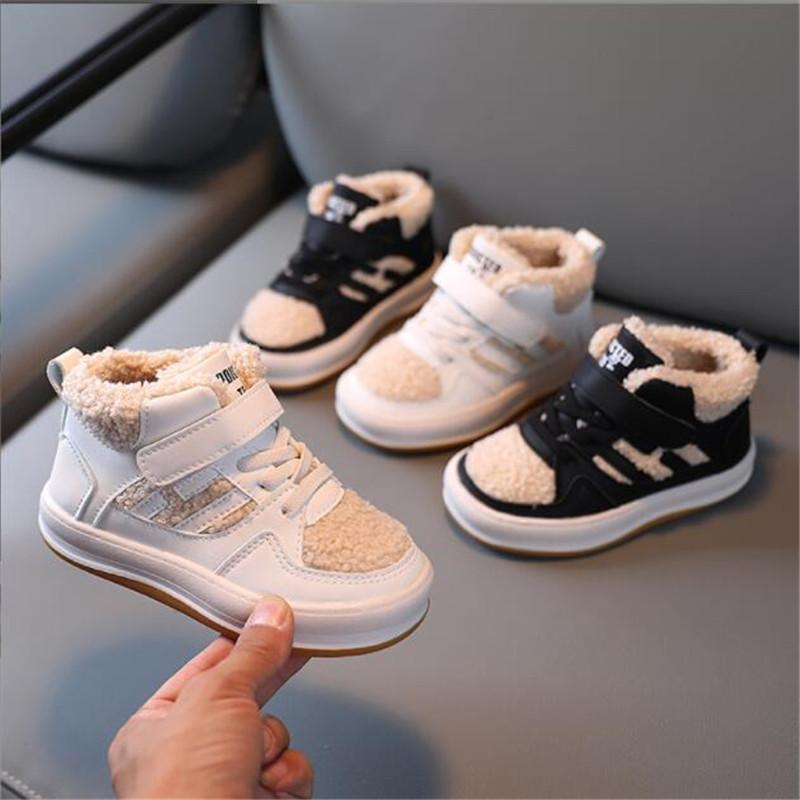 Athletic & Outdoor Winter Plush Warm Boys Girl's Sneakers Striped Hook Loop Sport Shoes For Toddlers Kids Patchwork Soft Anti Slip Children', Black
Athletic & Outdoor Winter Plush Warm Boys Girl's Sneakers Striped Hook Loop Sport Shoes For Toddlers Kids Patchwork Soft Anti Slip Children', Black