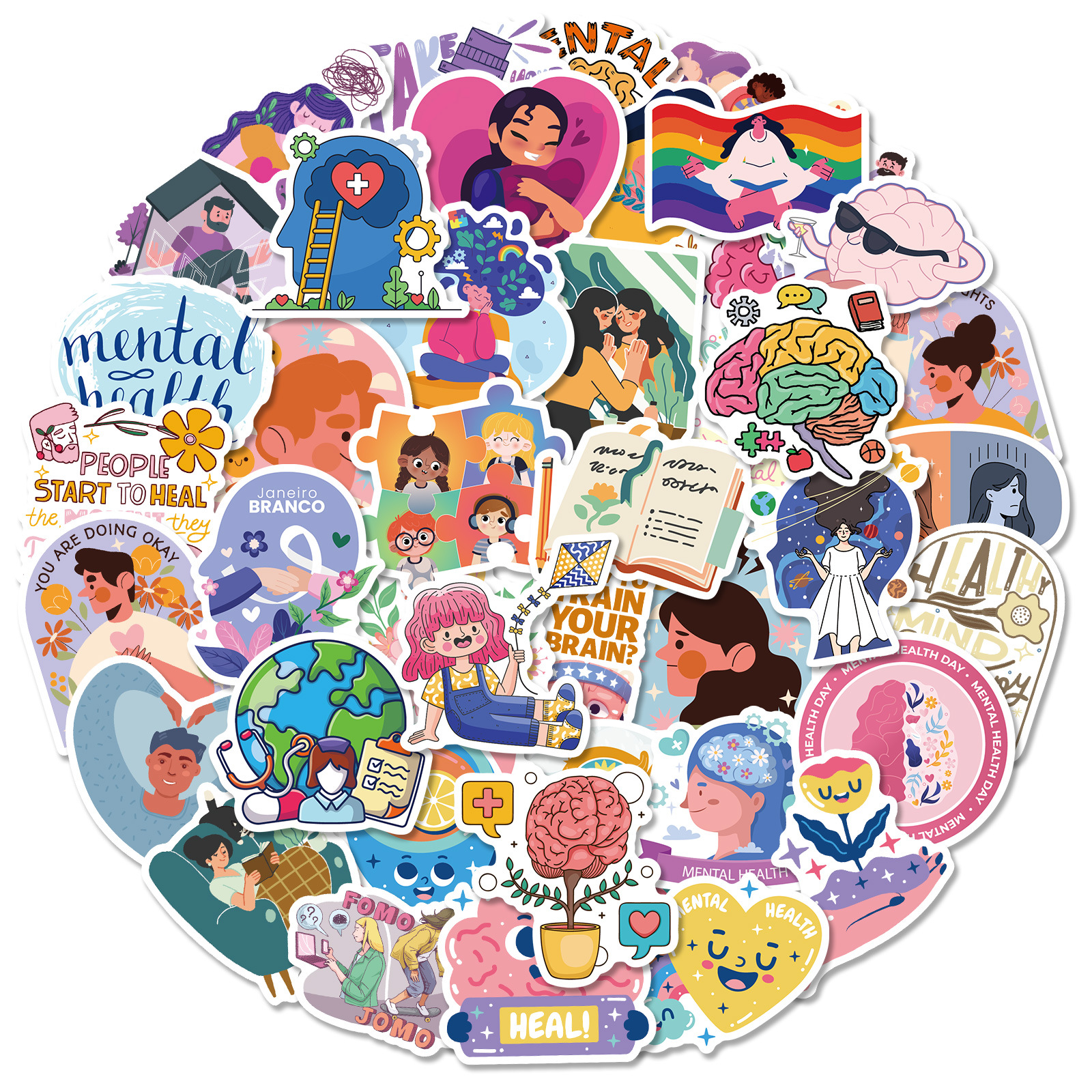 50PCS Skateboard Stickers mental health education For Car Baby Scrapbooking Pencil Case Diary Phone Laptop Planner Decoration Book Album Kids Toys DIY Decals, Multi colors
50PCS Skateboard Stickers mental health education For Car Baby Scrapbooking Pencil Case Diary Phone Laptop Planner Decoration Book Album Kids Toys DIY Decals, Multi colors
