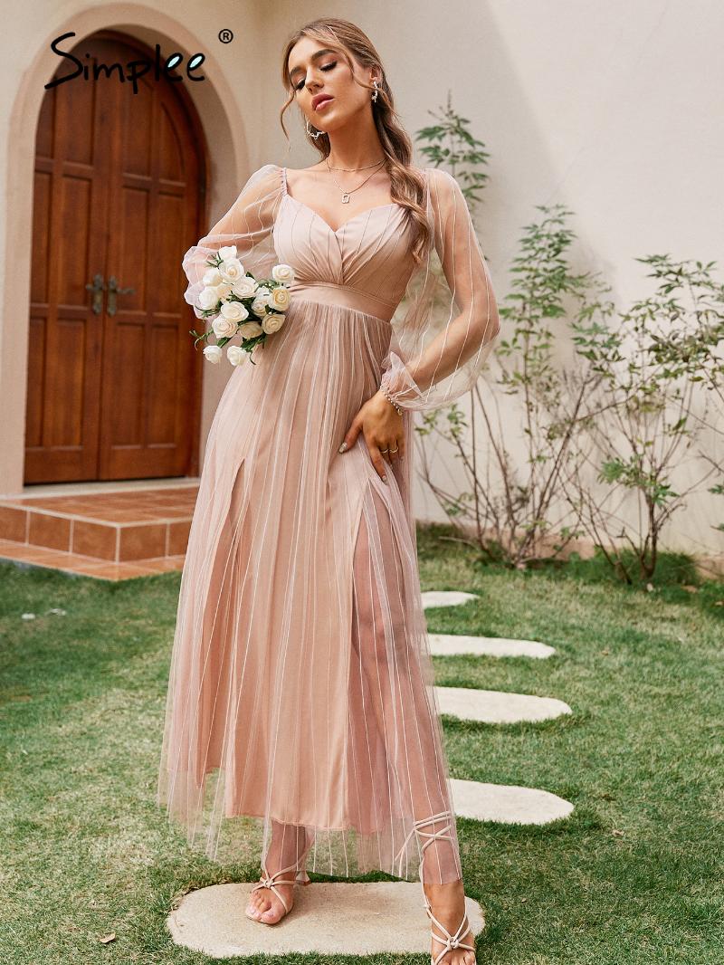Casual Dresses Simplee Elegant V-neck See Through Tulle Party Dress Women Lantern Sleeves High Waist Pink Sexy Split Mesh Long VestidosCasua, Blue
Casual Dresses Simplee Elegant V-neck See Through Tulle Party Dress Women Lantern Sleeves High Waist Pink Sexy Split Mesh Long VestidosCasua, Blue