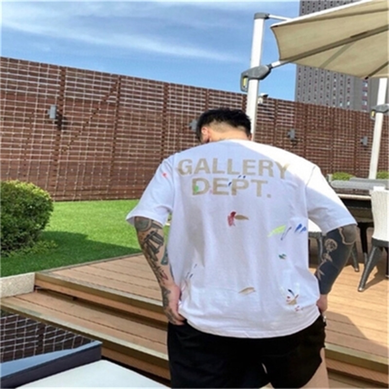 Designer Gallerydept heavy industry splash graffiti T-shirt LAN co name virail hand painted print short sleeve men and women, Base letter white
Designer Gallerydept heavy industry splash graffiti T-shirt LAN co name virail hand painted print short sleeve men and women, Base letter white