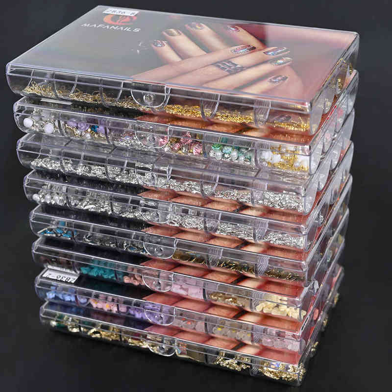 240Pcs/Box-Pre-made Nail Charm /Gems for 8 Best 3D Nail Supplies (2021) Bowknot/Crown /Glitter Rhinestones Nails Charms Diamonds Y220408