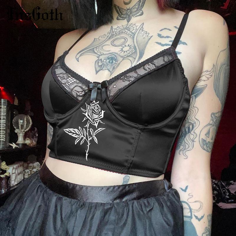 Women' Tanks & Camis InsGoth Fairy Grunge Sexy V Neck Corset Top Gothic Rose Embroidery Lace Trim Backless Crop Y2K Streetwear Basic Camiso, Black
Women' Tanks & Camis InsGoth Fairy Grunge Sexy V Neck Corset Top Gothic Rose Embroidery Lace Trim Backless Crop Y2K Streetwear Basic Camiso, Black