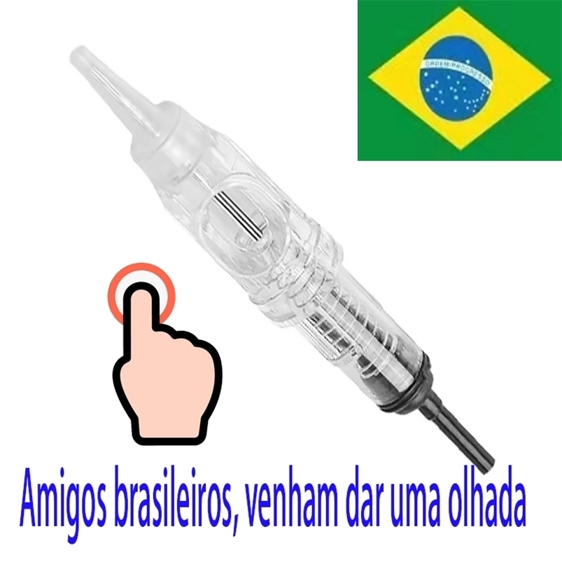 100pcs Disposable Easy Click Permanent Makeup 1RL Needles Eyebrow Lips Tattoo Cartridges Needle For PMU Microblading Machine 220316