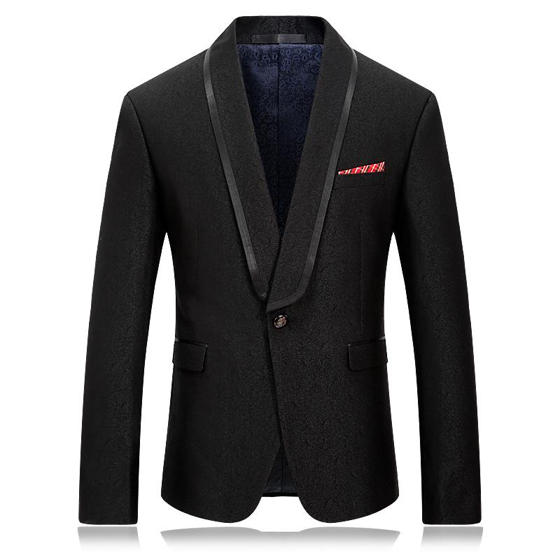 Men's Suits & Blazers Solid Black Blazer Men Jacquard Slim Fit With Satin Piping Collar Suit Jacket Dinner Homme Formal For MenMen's
Men's Suits & Blazers Solid Black Blazer Men Jacquard Slim Fit With Satin Piping Collar Suit Jacket Dinner Homme Formal For MenMen's