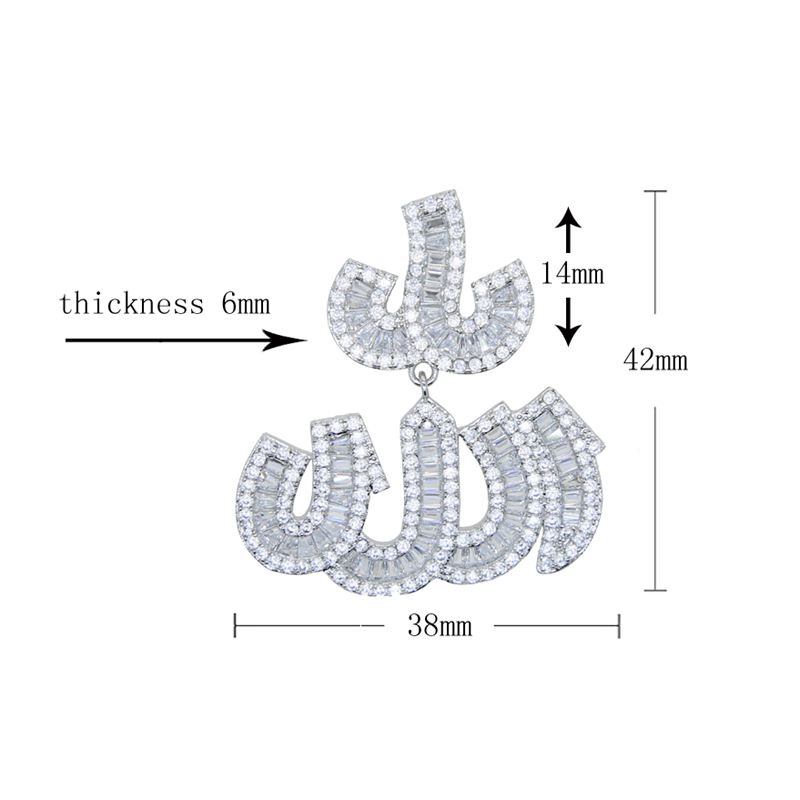 Iced out big rund allah pendant with full cz stone paved hip hop cuban chain necklace for women men punk styles jewelry wholesale dh5727163