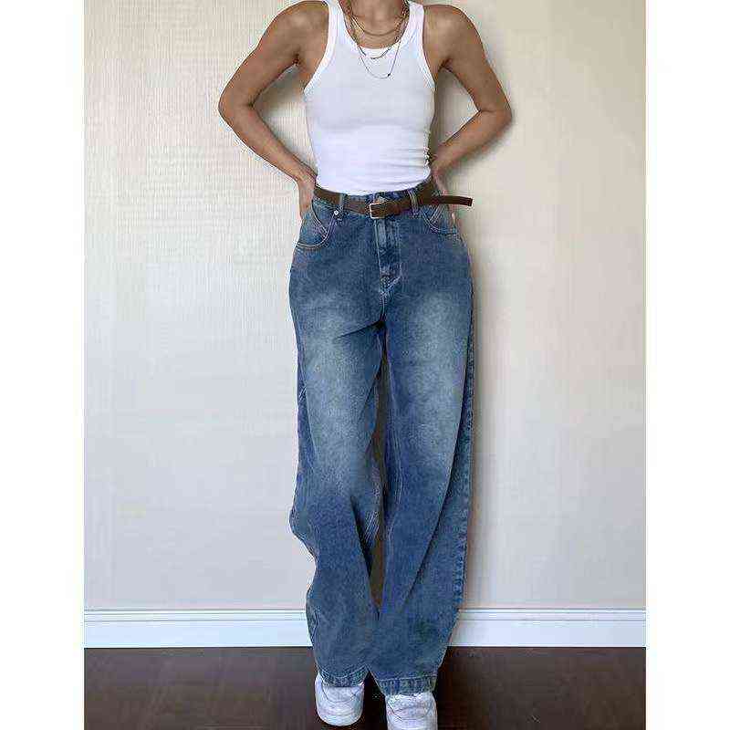Baggy Jeans Woman High Waist Wide Leg Denim Spring Straight Leg Pants Vintage Harajuku Casual Loose Streetwear Jeans T220728, Blue
Baggy Jeans Woman High Waist Wide Leg Denim Spring Straight Leg Pants Vintage Harajuku Casual Loose Streetwear Jeans T220728, Blue
