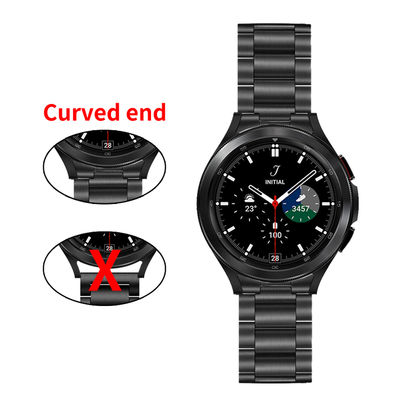 Curved end Stainless Steel No Gap Metal Band For Samsung Galaxy Watch 4 Classic 46mm 42mm/44mm 40mm Replacement Strap Bracelet 220412