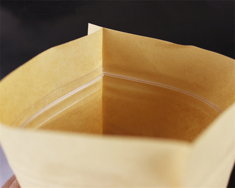 100pcs Stand up Kraft Paper Clear Window Zip Lock Packaging Bag Resealable Snack Candy Salts Biscuits Coffee Beans Powder Heat Sealing Gift Storage Po