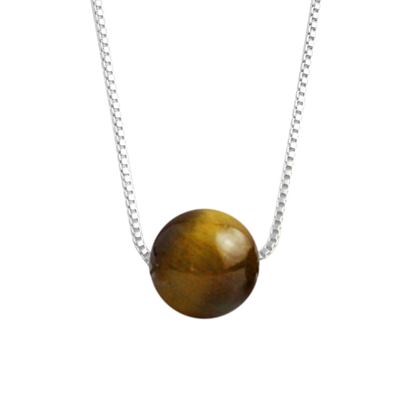 Natural Stone Pendant necklaces10mm Strawberry Quartz Tiger Eye Amethysts Energy Healing Necklaces Women Jewelry