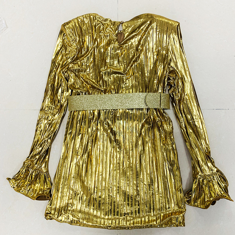 221 2022 Milan Runway Spring Summer Dress Crew Neck Long Sleeve Brand Same Style Empire Womens Fashion High Quality oulaidi, Silver
221 2022 Milan Runway Spring Summer Dress Crew Neck Long Sleeve Brand Same Style Empire Womens Fashion High Quality oulaidi, Silver